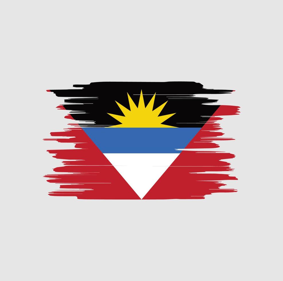 Antigua and Barbuda flag brush strokes vector
