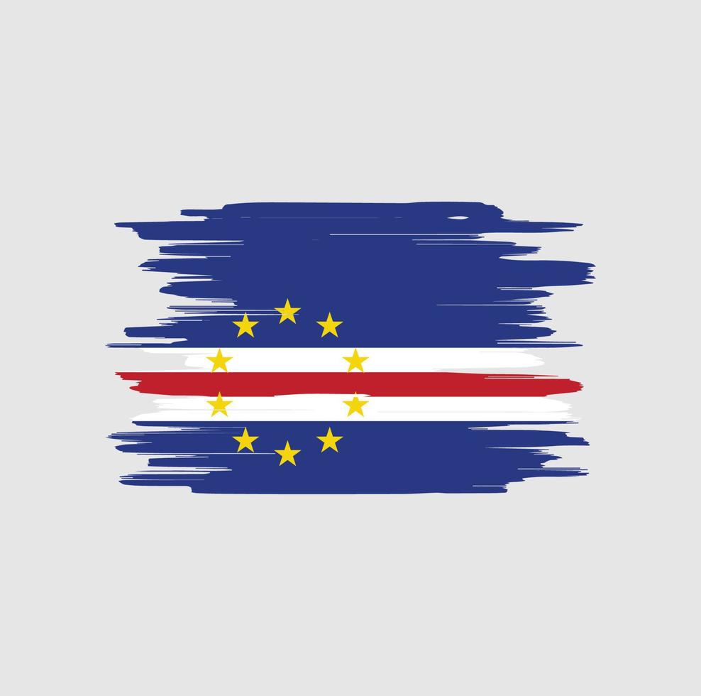 Cape Verde flag brush strokes vector