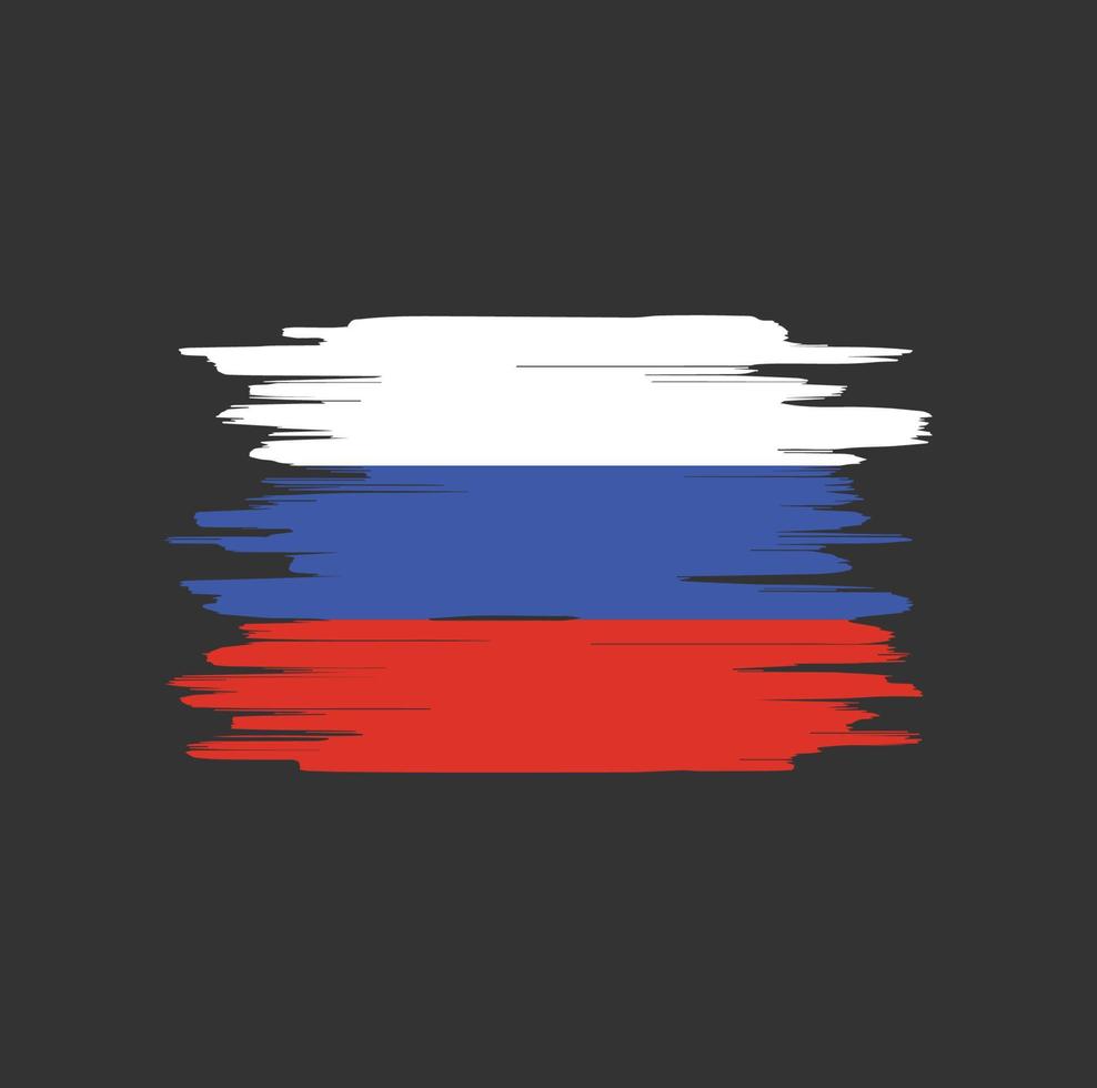 Russia flag brush strokes vector