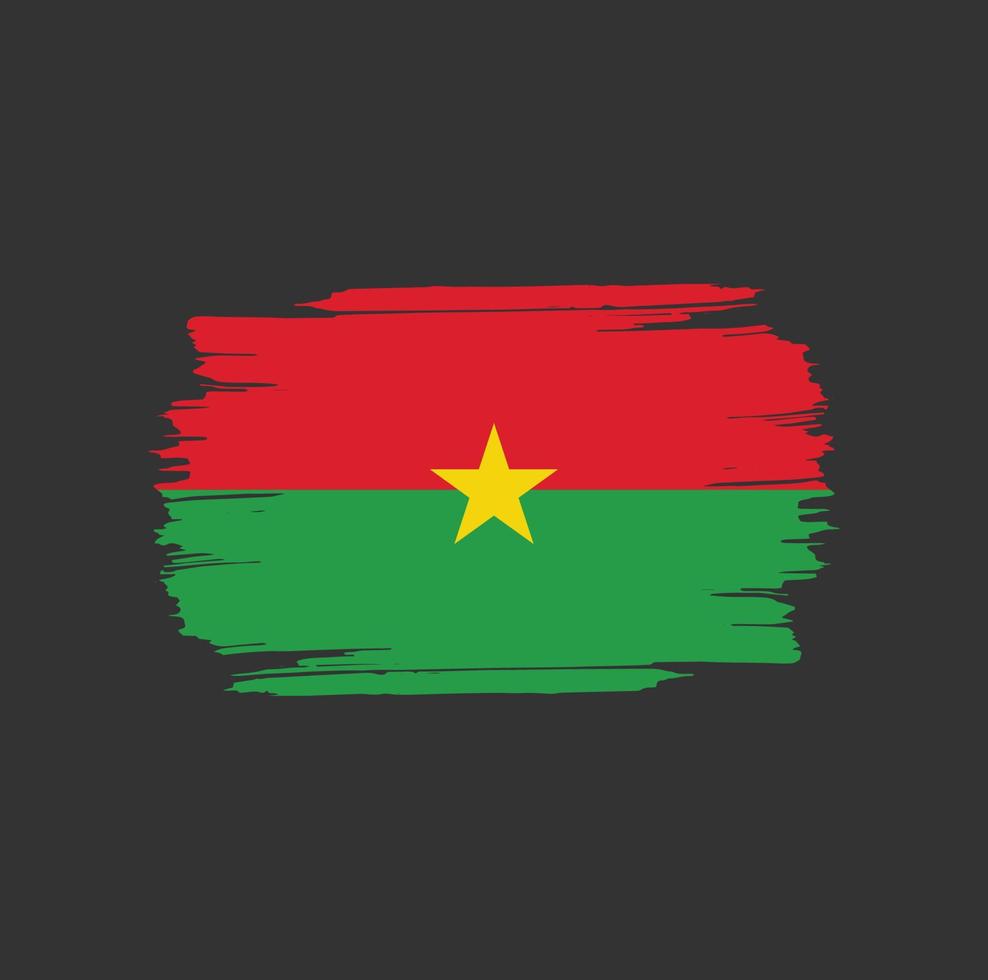 Burkina Faso Flag Brush Strokes. National Country Flag vector