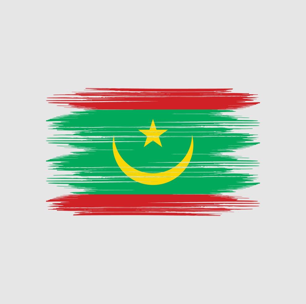 cepillo de bandera de mauritania vector