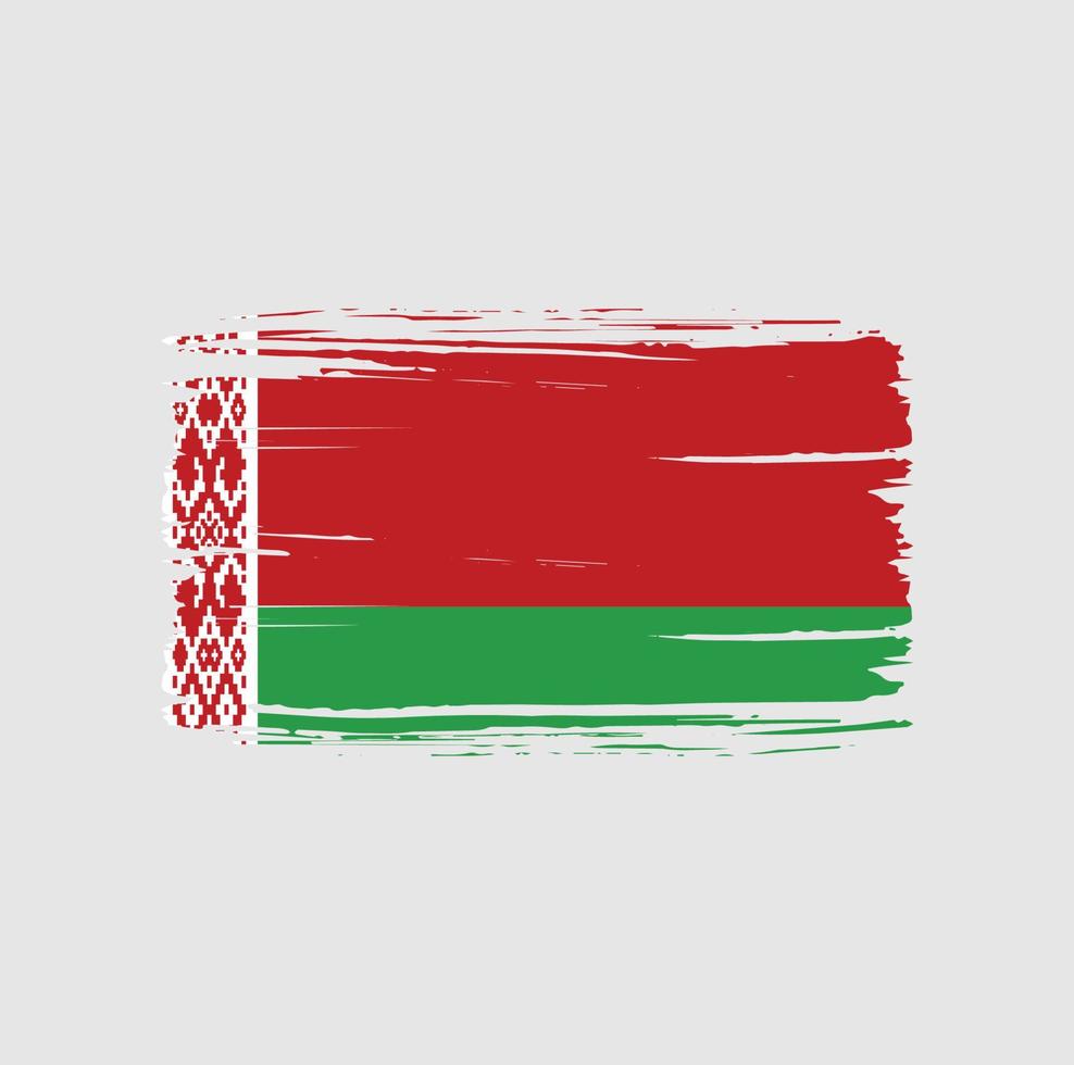 Trazo de pincel de la bandera de Bielorrusia. bandera nacional vector