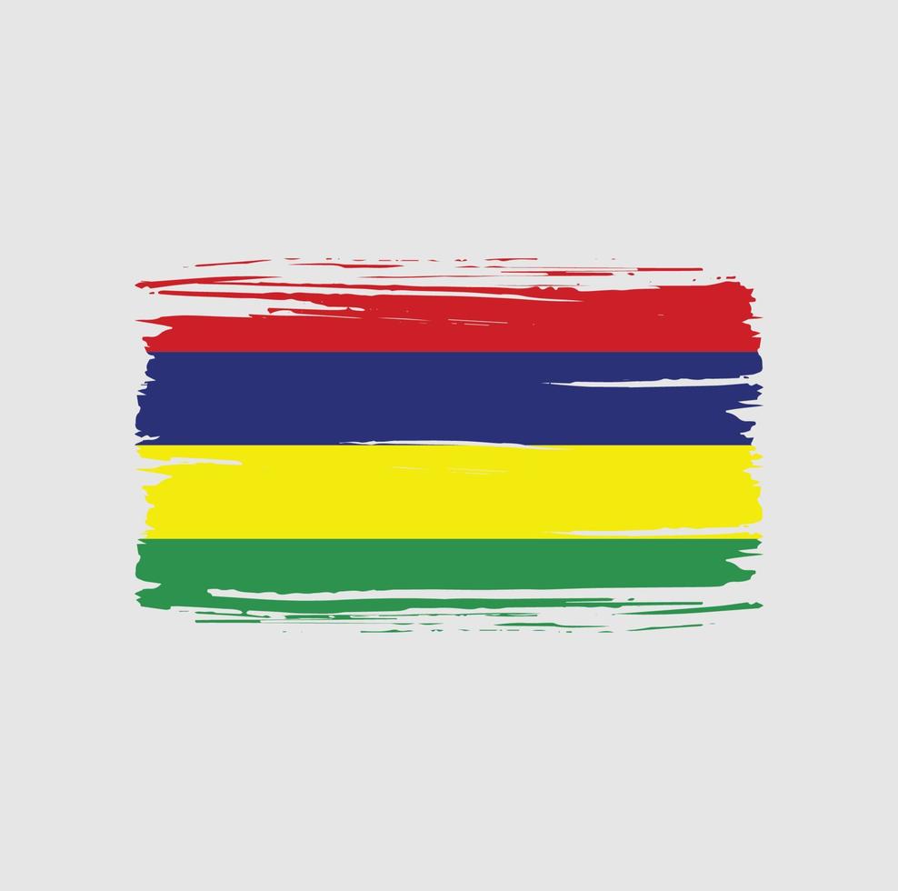 trazo de pincel de bandera de mauricio. bandera nacional vector
