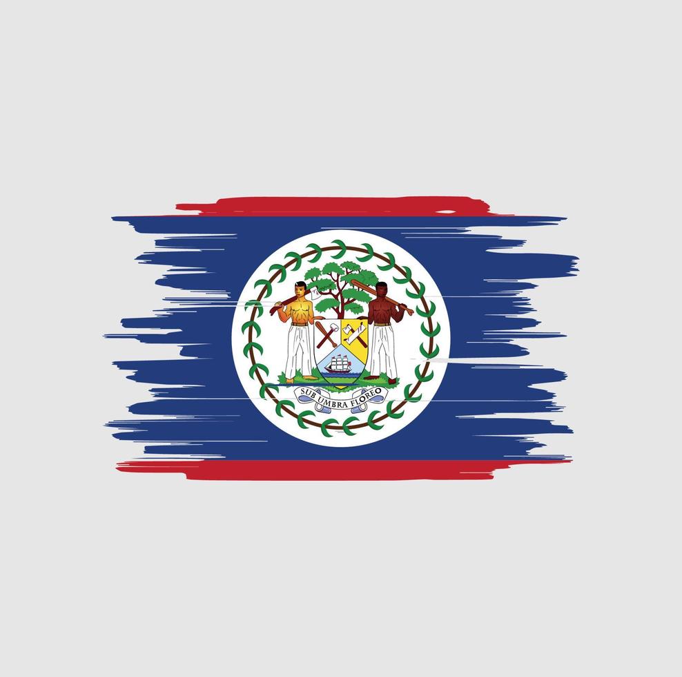 Belize flag brush strokes vector