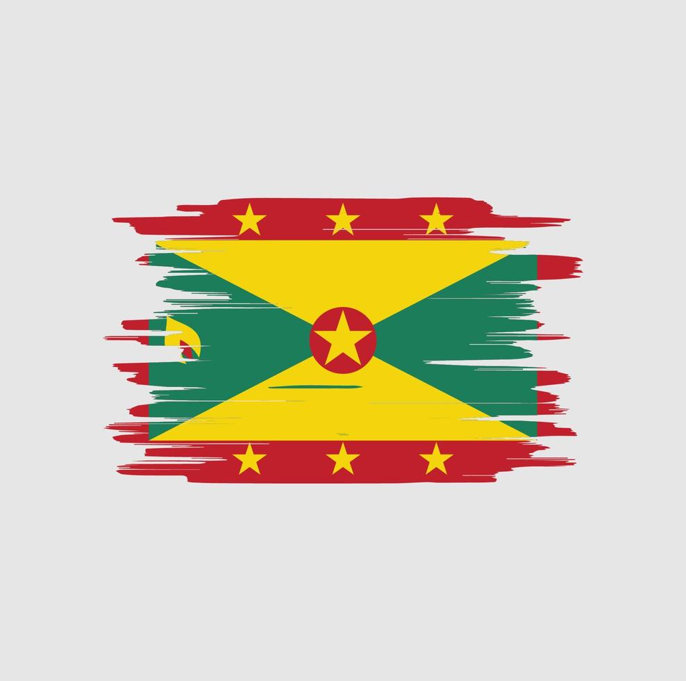 Grenada flag brush strokes vector