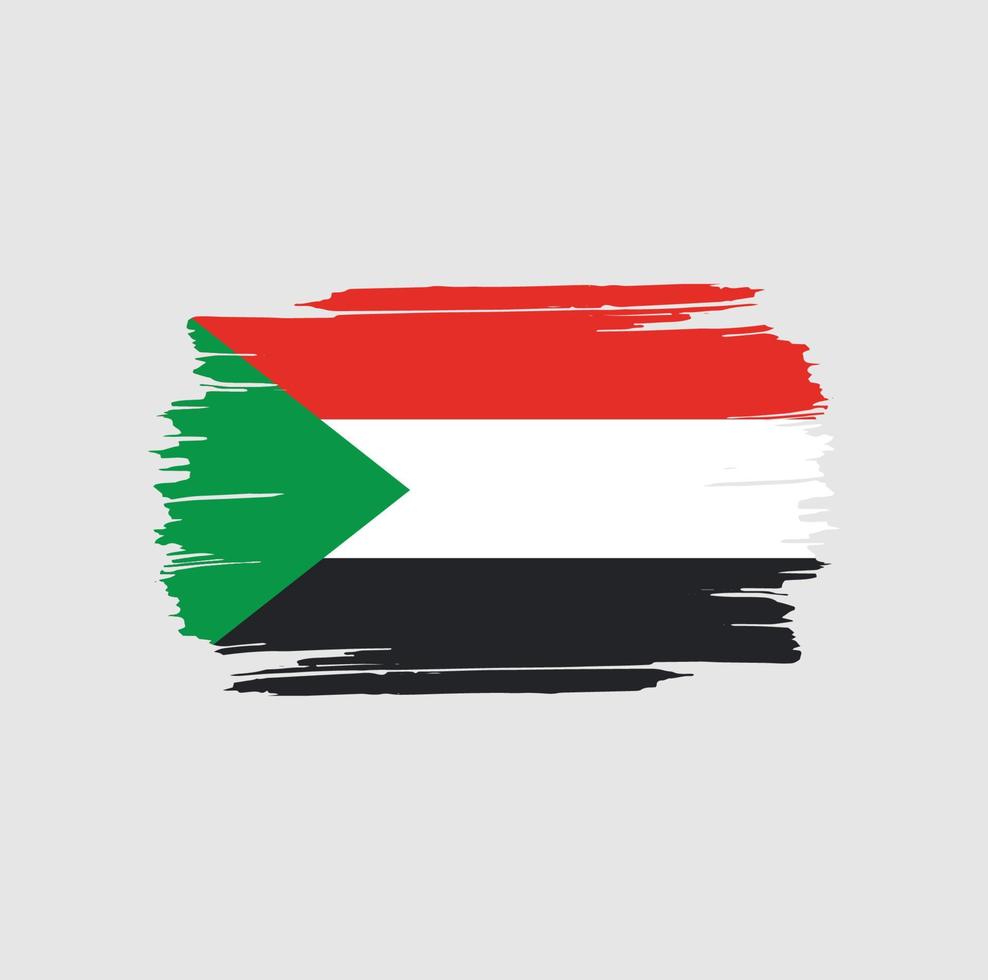 Sudan Flag Brush Strokes. National Country Flag vector