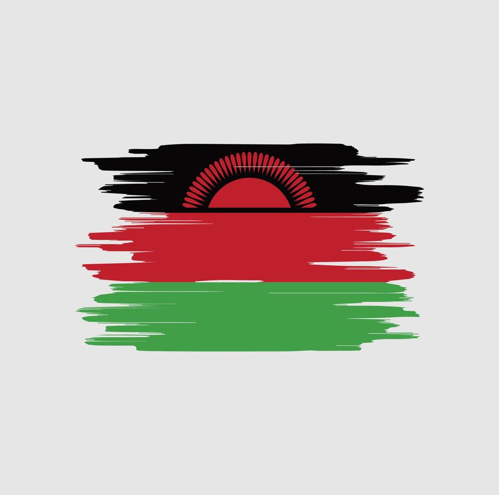 Malawi flag brush strokes vector