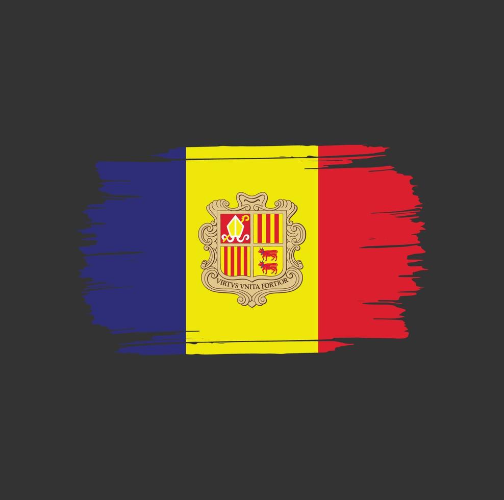 Andorra Flag Brush Strokes. National Country Flag vector