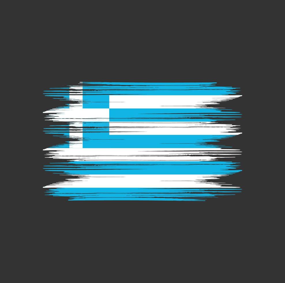 pincel de bandera de grecia vector