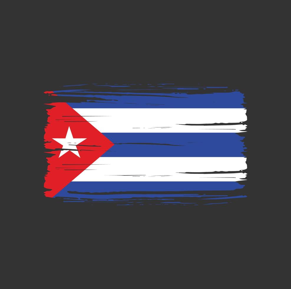 trazo de pincel de la bandera de cuba. bandera nacional vector