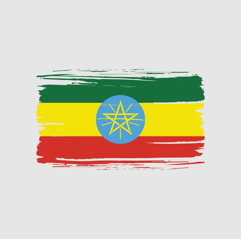 Ethiopia flag brush stroke. National flag vector