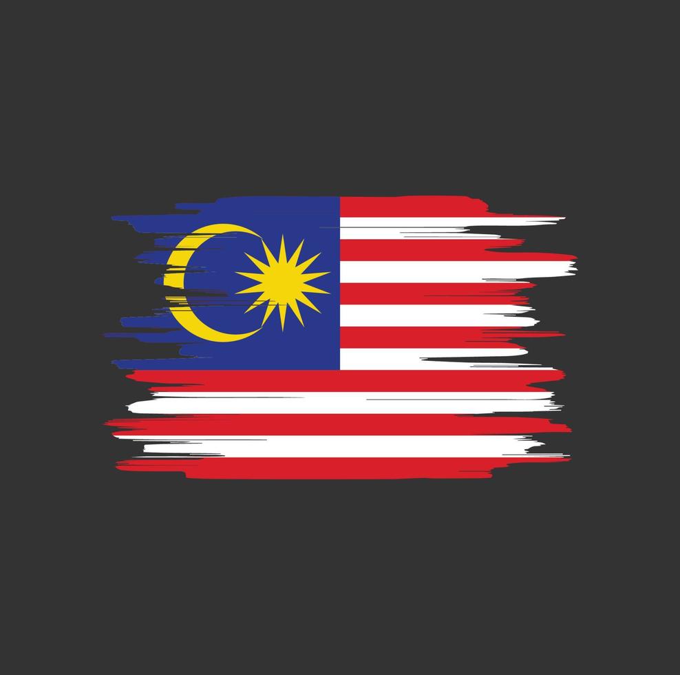 Malaysia flag brush strokes vector