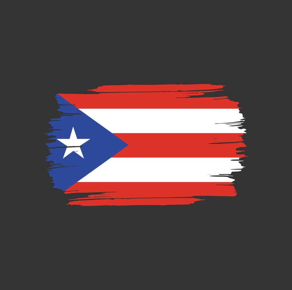 trazos de pincel de bandera de puerto rico. bandera nacional del país vector