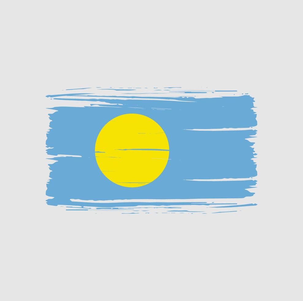 Palau flag brush stroke. National flag vector