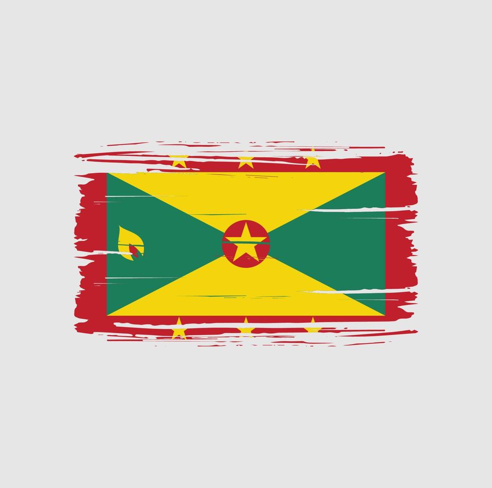 Grenada flag brush stroke. National flag vector