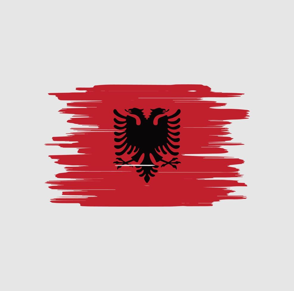 trazos de pincel de bandera de albania vector