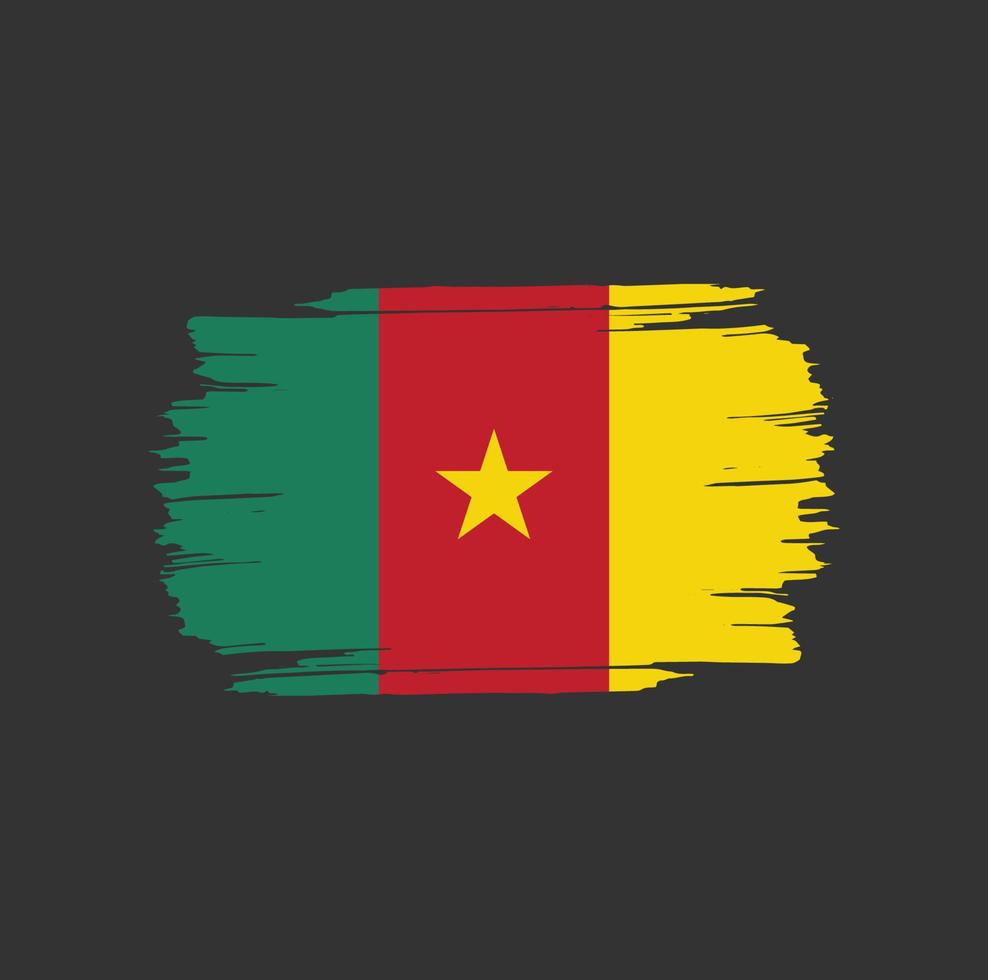 Cameroon Flag Brush Strokes. National Country Flag vector