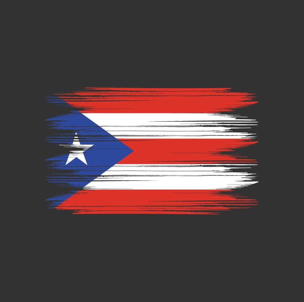 cepillo de bandera de puerto rico vector