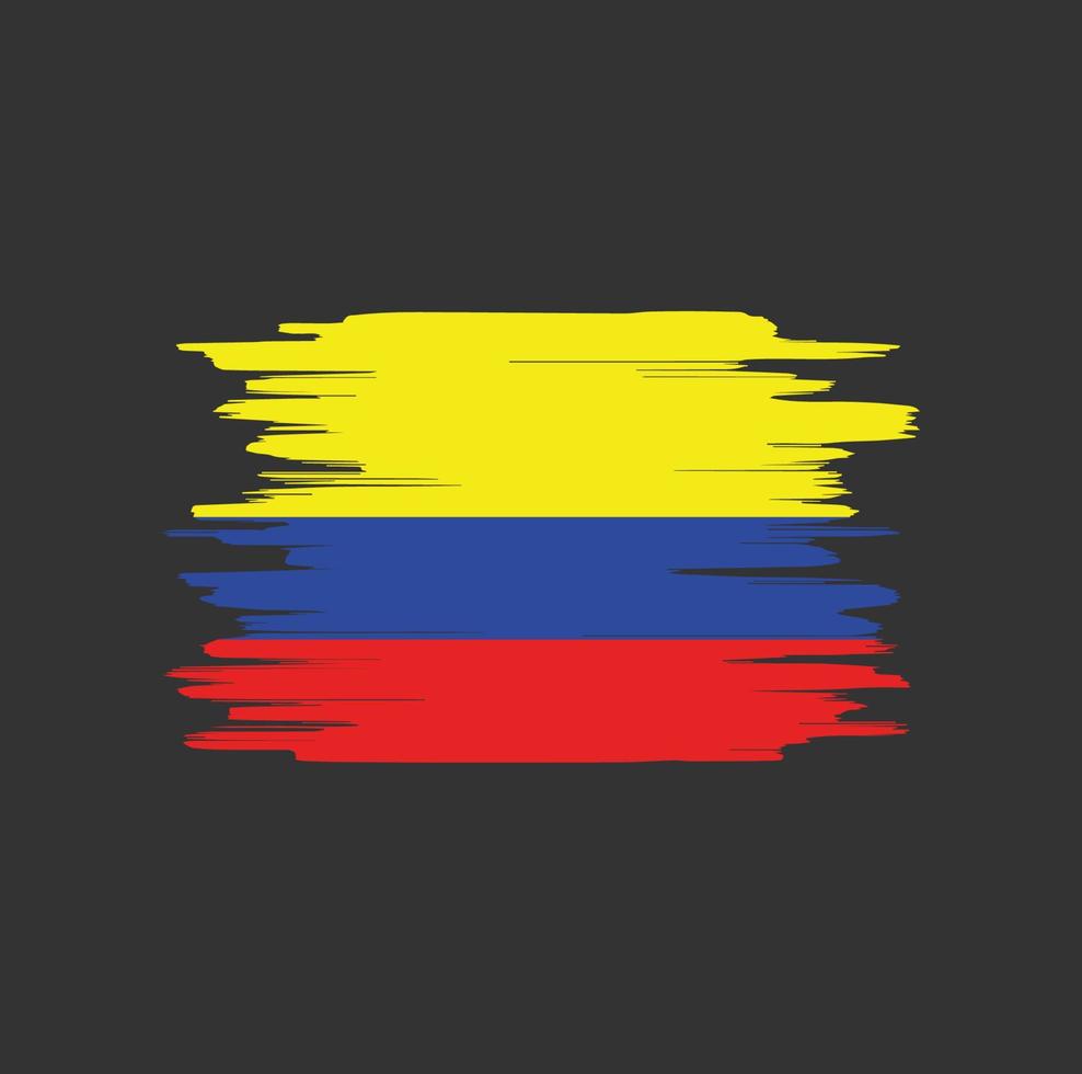 Colombia flag brush strokes vector