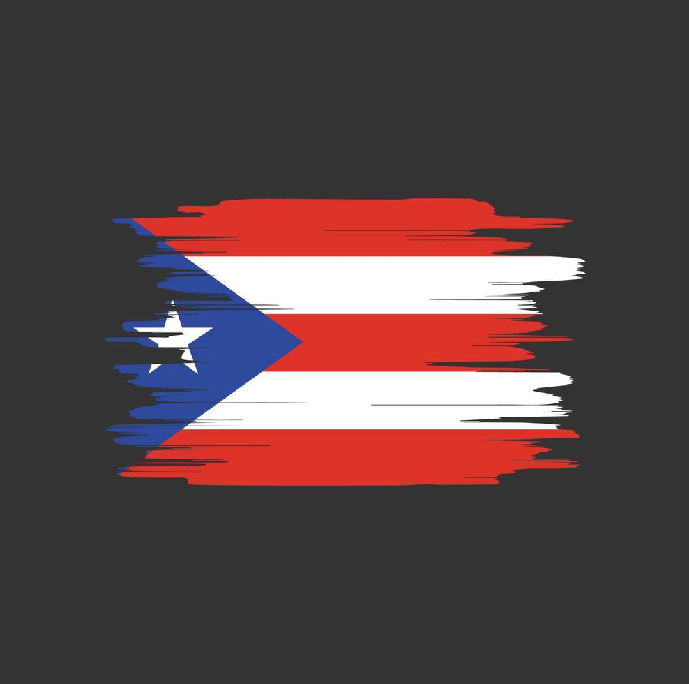 pinceladas de bandera de puerto rico vector