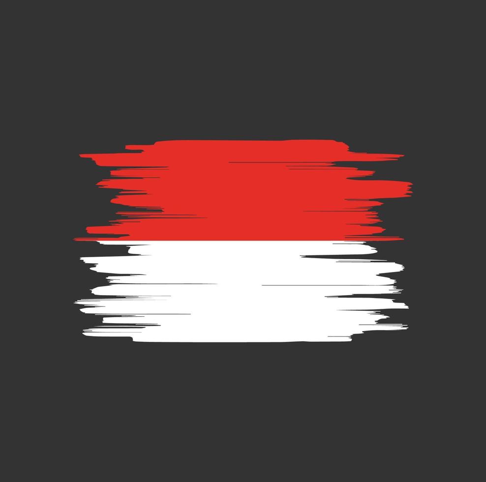 trazos de pincel de bandera de indonesia vector