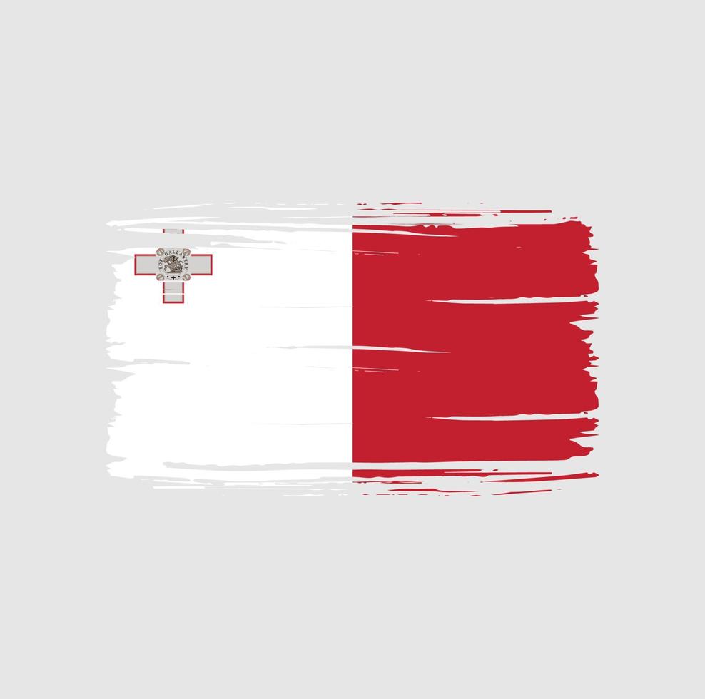 Malta flag brush stroke. National flag vector