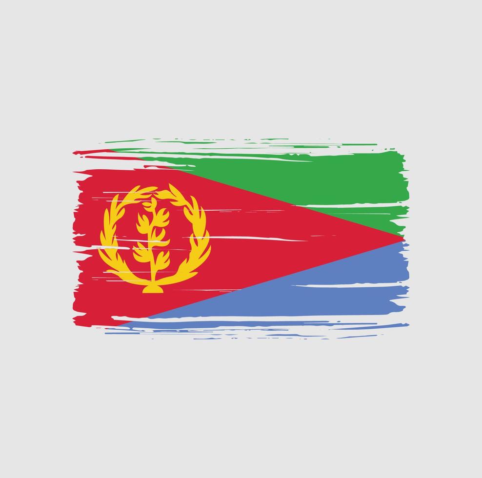 Eritrea flag brush stroke. National flag vector