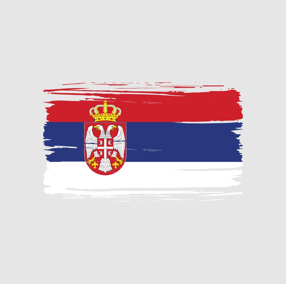 Serbia flag brush stroke. National flag vector