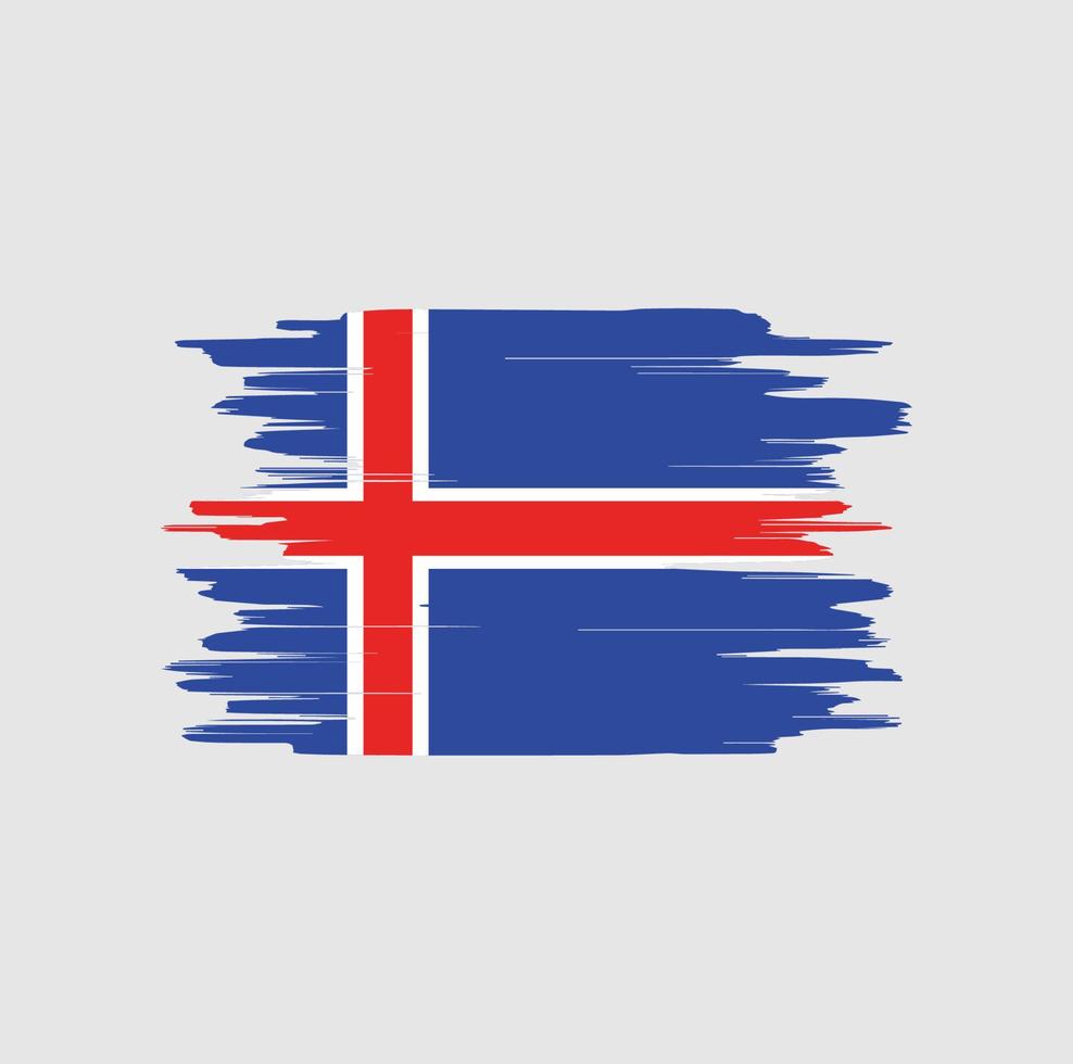 Iceland flag brush strokes vector