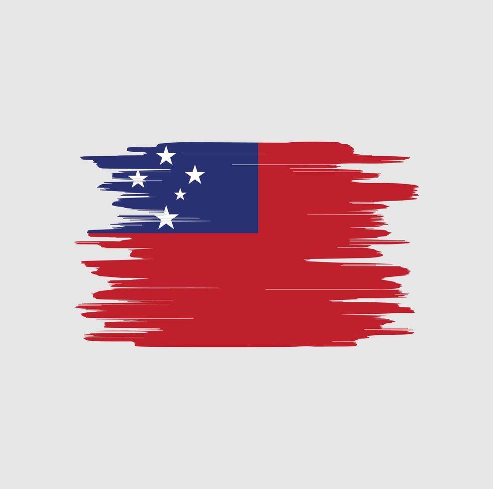 Samoa flag brush strokes vector
