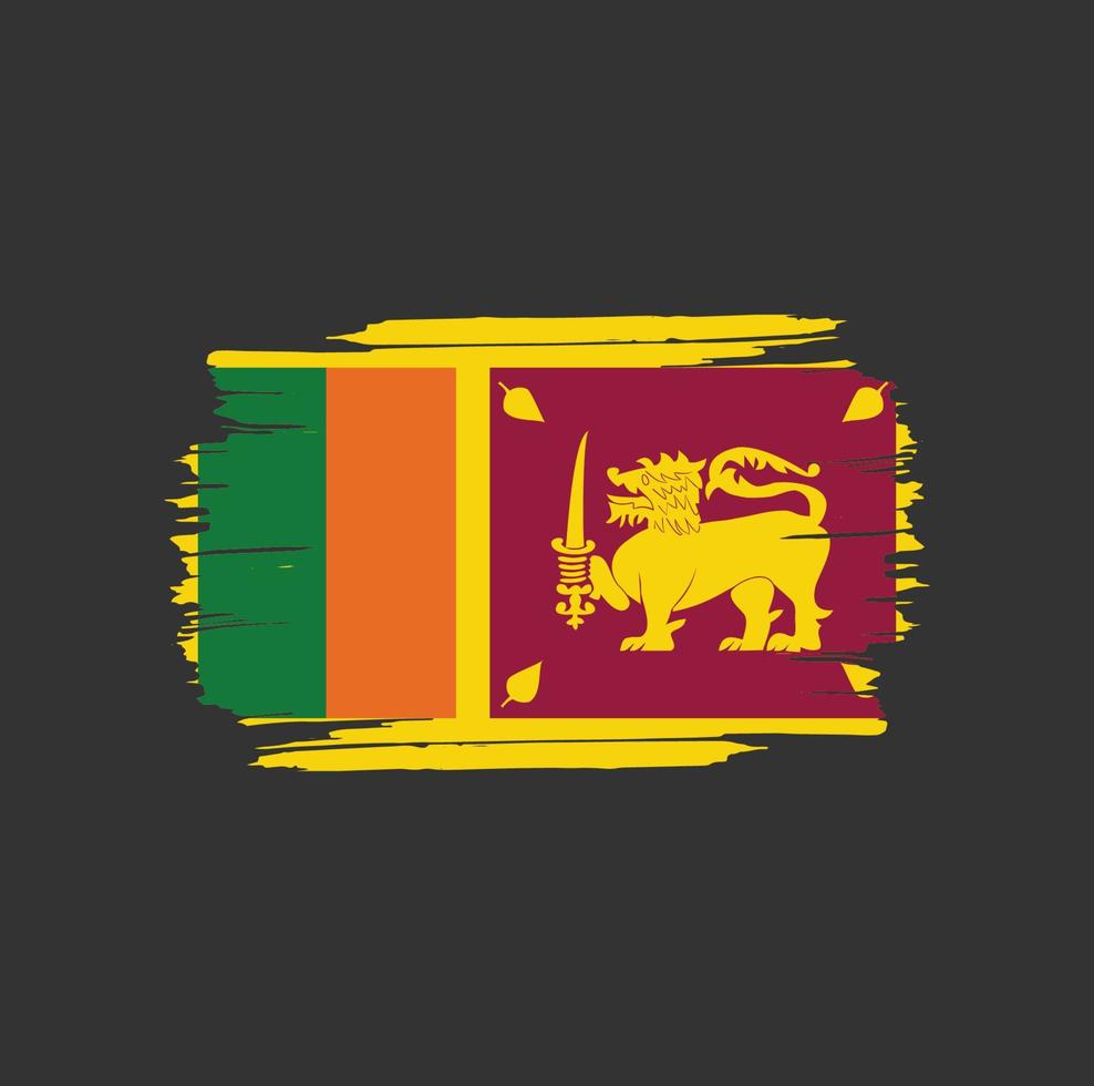 trazos de pincel de bandera de sri lanka. bandera nacional del país vector