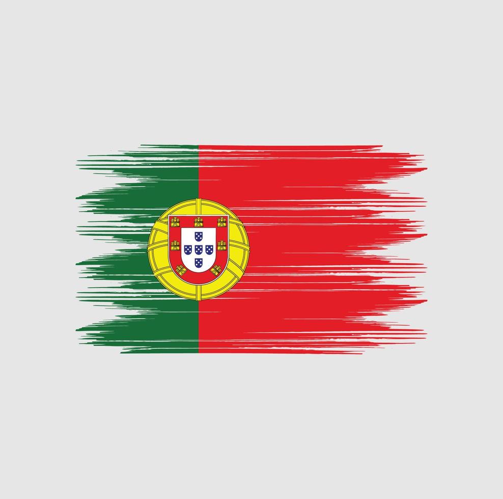 pincel de bandera de portugal vector