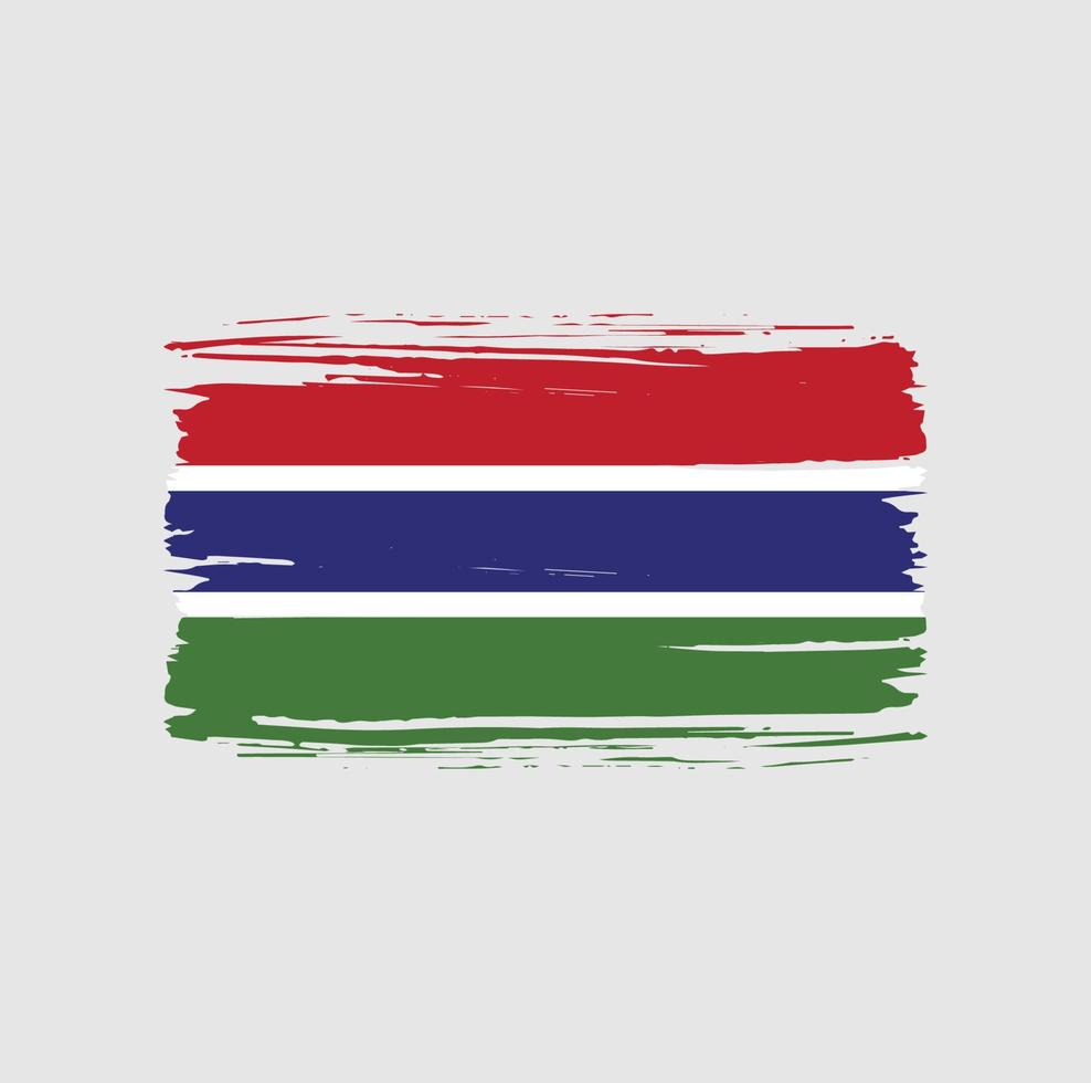 trazo de pincel de bandera de gambia. bandera nacional vector