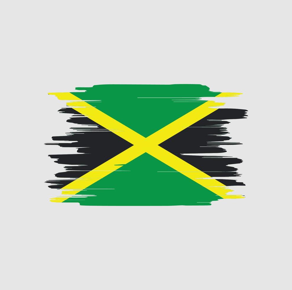 Jamaica flag brush strokes vector