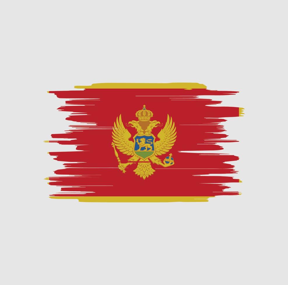 Montenegro flag brush strokes vector