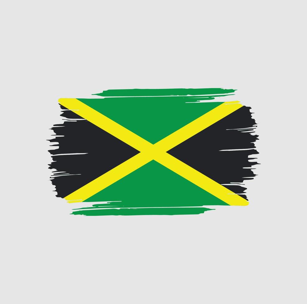 trazos de pincel de la bandera de jamaica. bandera nacional del país vector