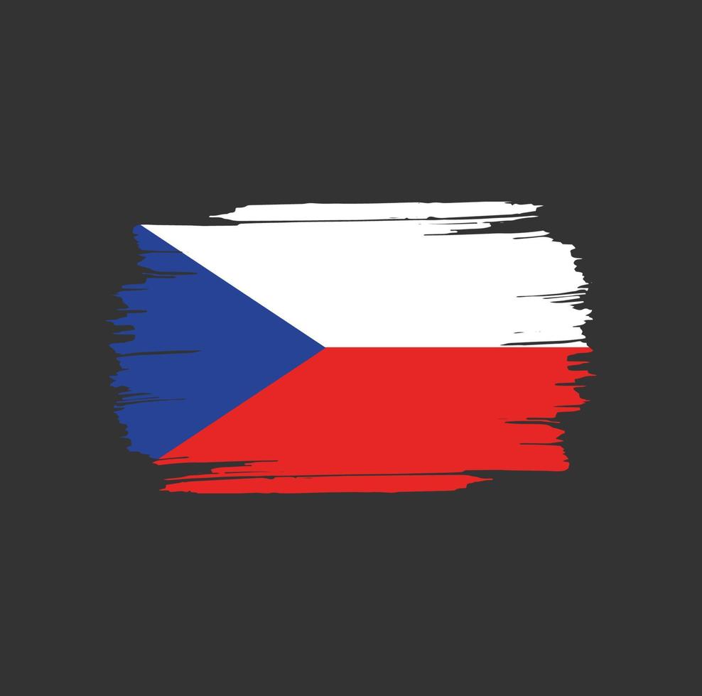 Czech Republic Flag Brush Strokes. National Country Flag vector