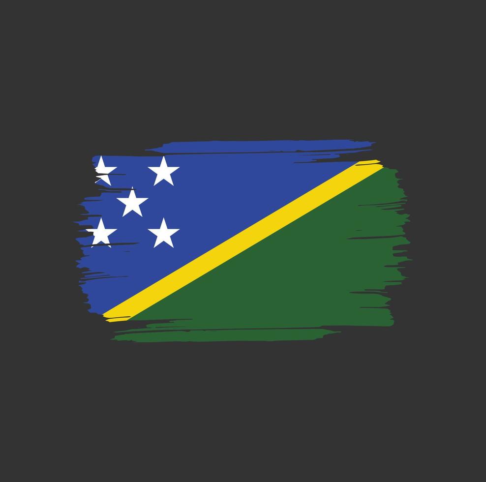 trazos de pincel de la bandera de las islas salomón. bandera nacional del país vector