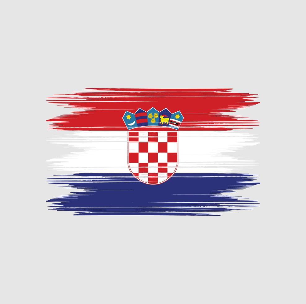 cepillo de bandera de croacia vector