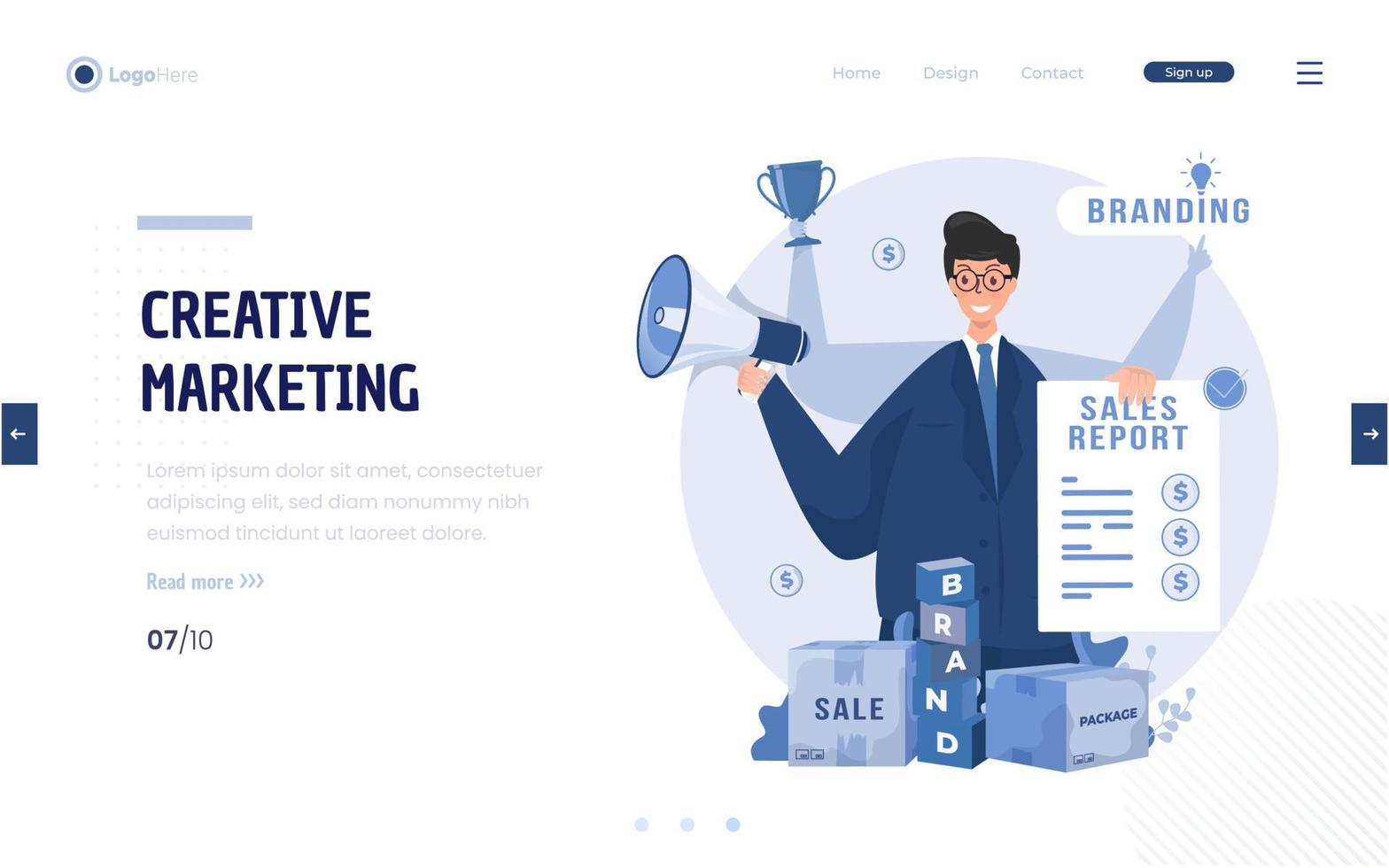 Creative marketing multitasking concept vector