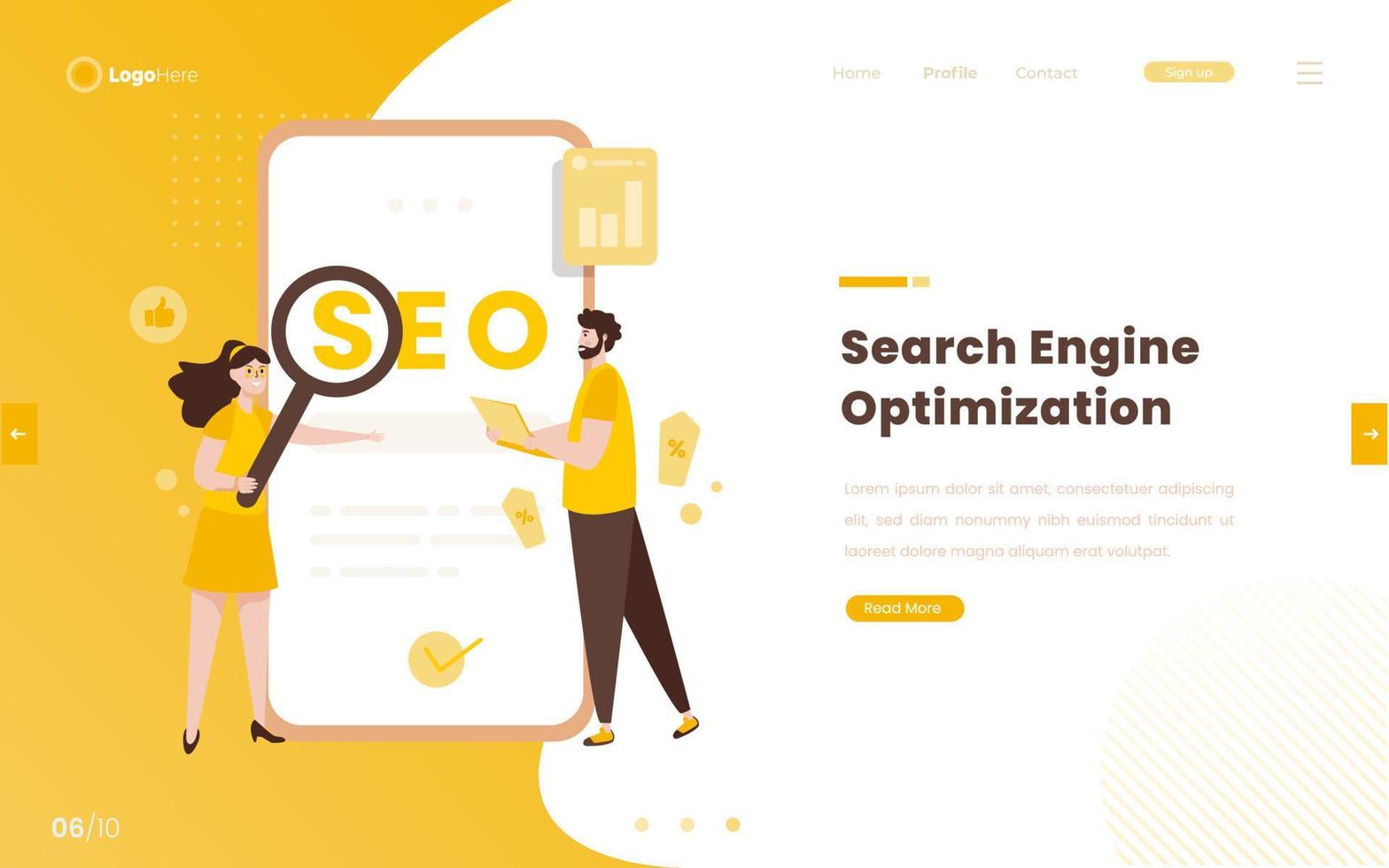 Flat design digital marketing SEO strategy concept vector