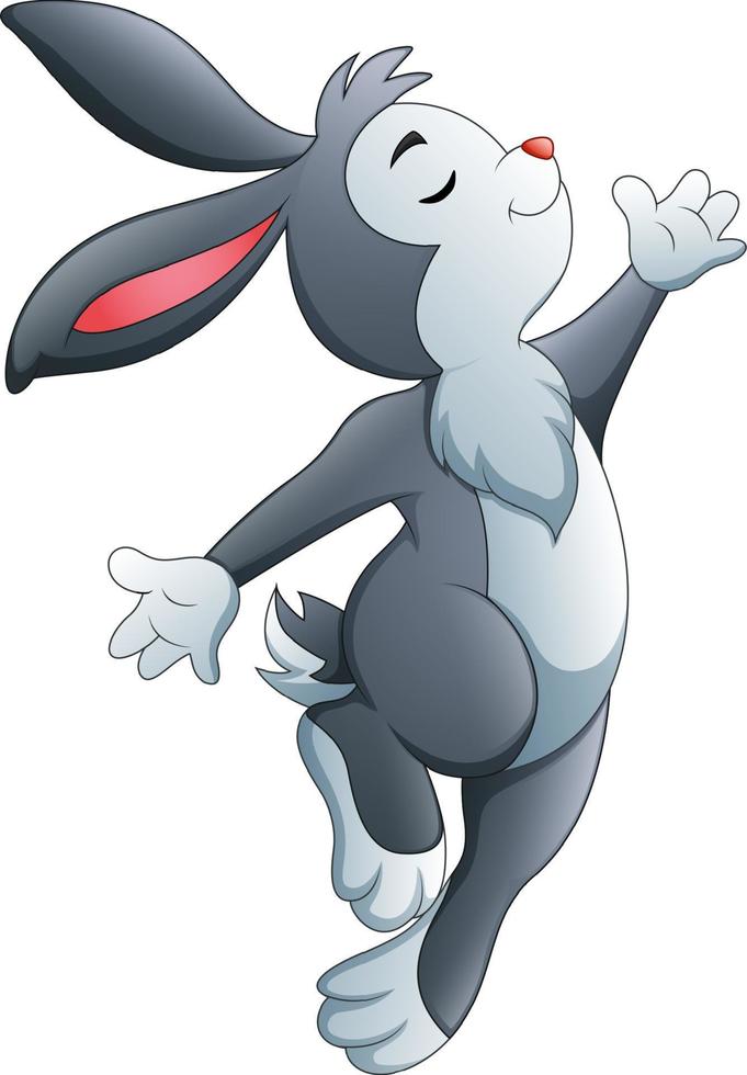 The Easter bunny rabbit cartoon waving and dancing vector