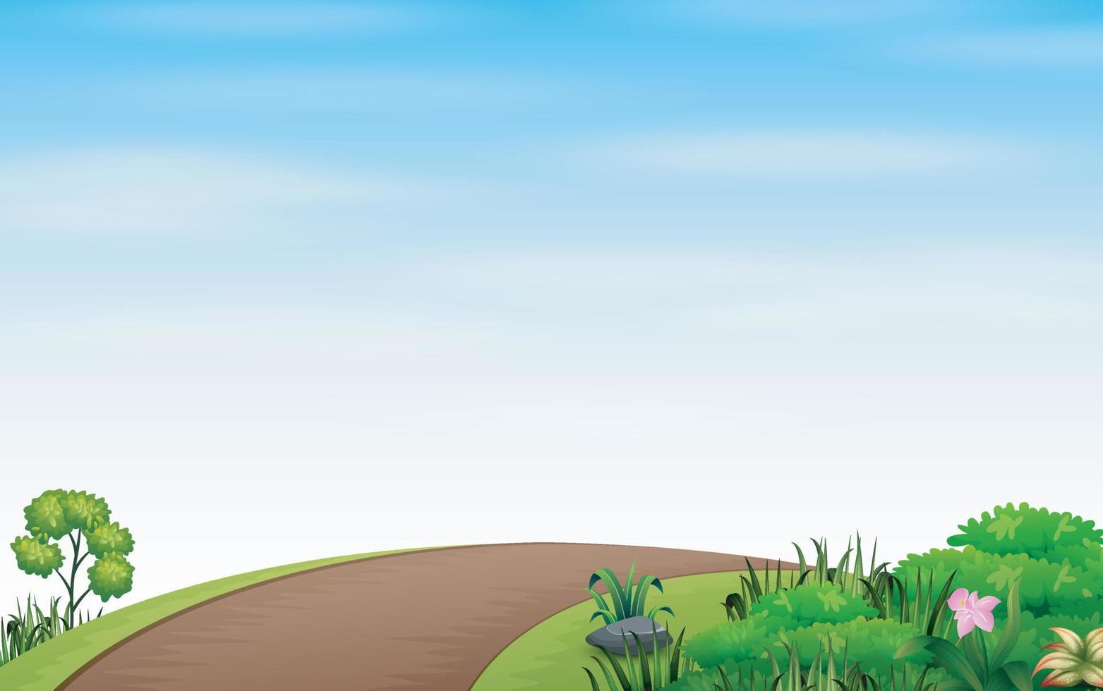 Scenery of a road and plant on the side vector