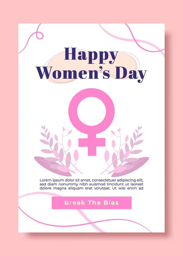simple nature style happy women's day poster design vector