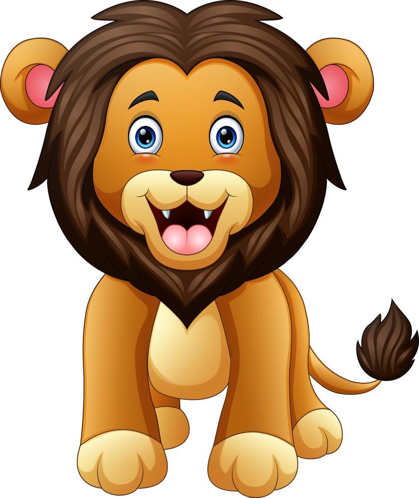 A scary lion on a white background vector