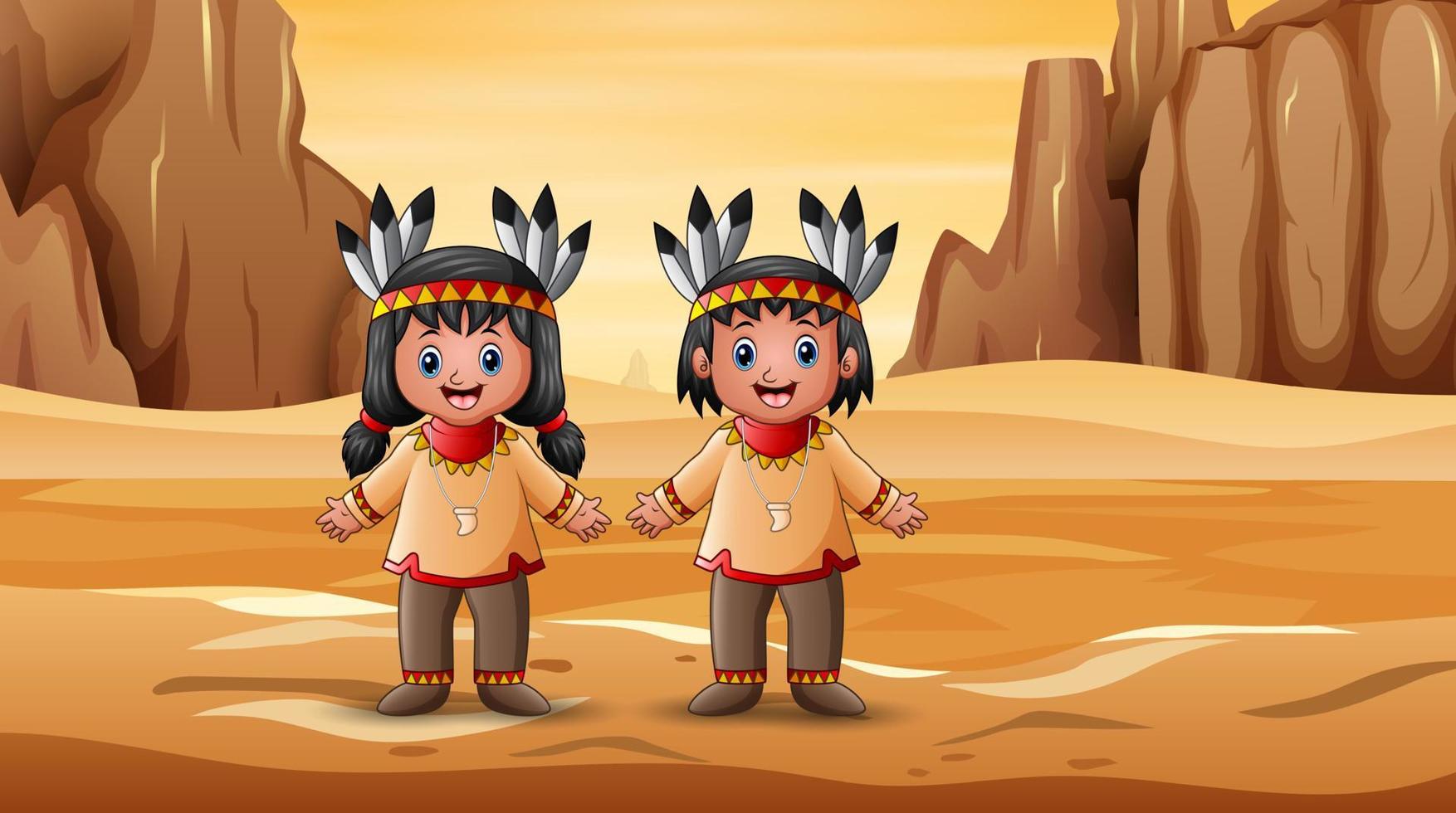 An indian couple in the desert vector