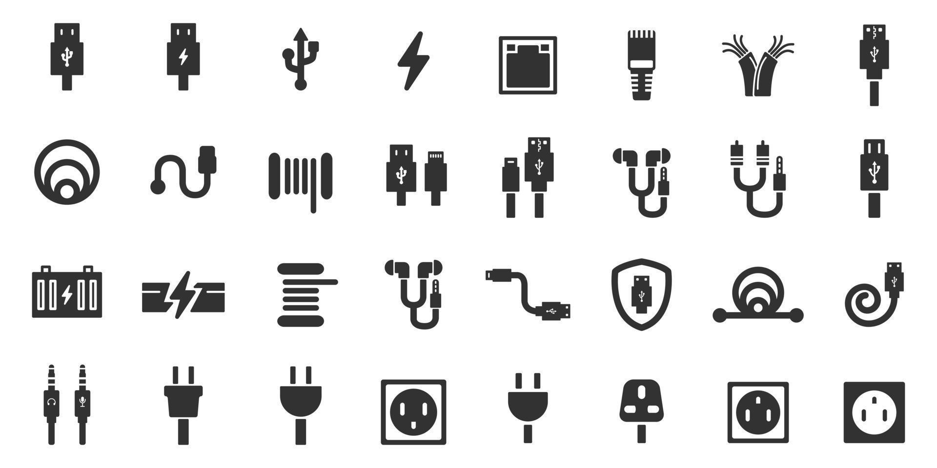 ilustración de vector de iconos de cable