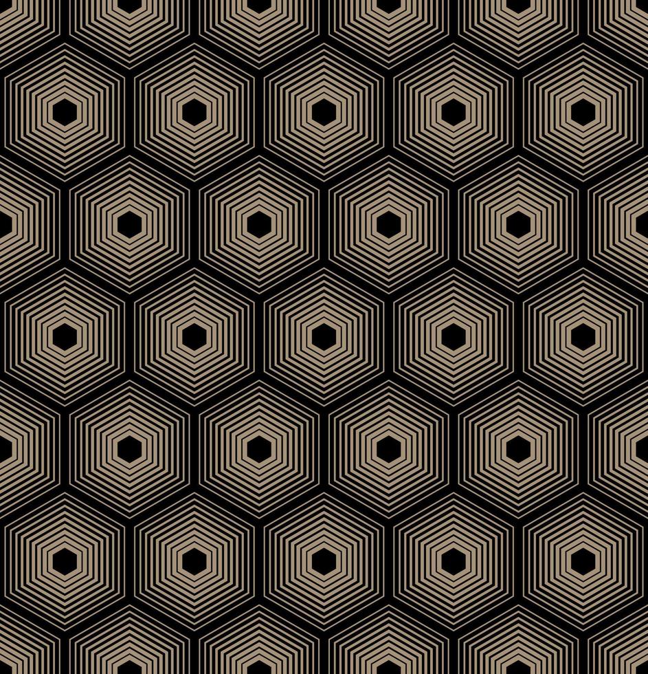 fondo beige con hexágonos vectoriales negros vector