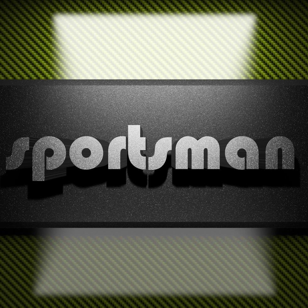 sportsman word of iron on carbon photo