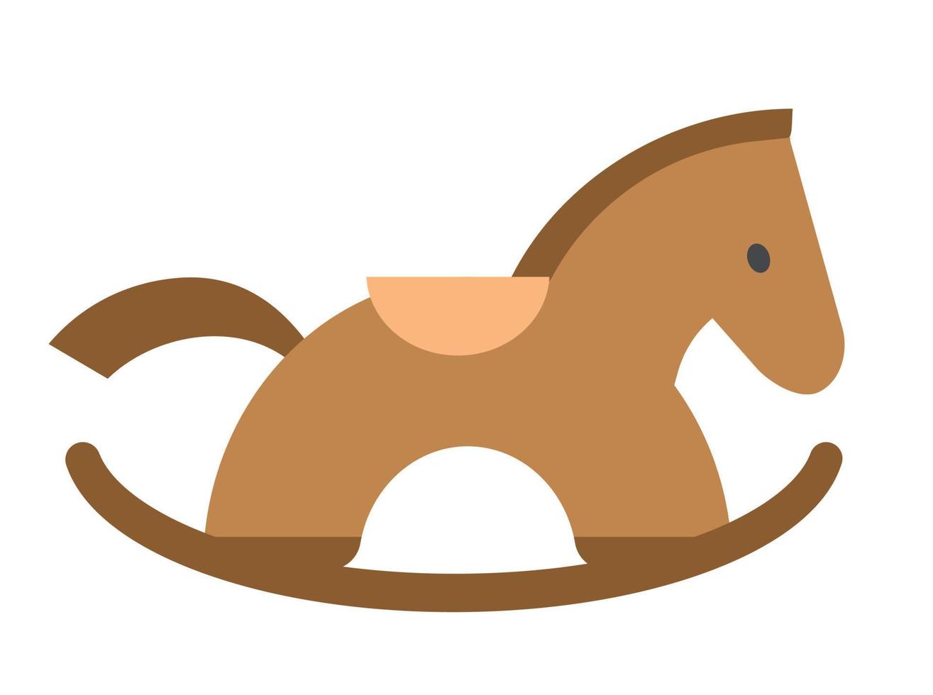 Rocking Horse icon on the yellow background. Vector illustration.